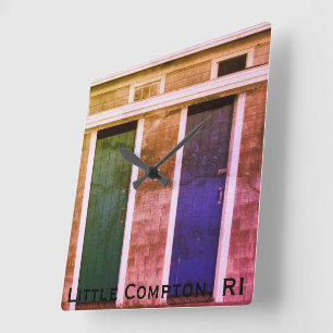 Little Compton, RI Summer Beach Cabanas Vierkante Klok