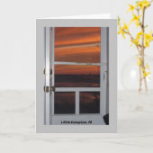 Little Compton, RI Sunset met Sakonnet Light Kaart (Gele Bloem)