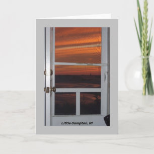 Little Compton, RI Sunset met Sakonnet Light Kaart