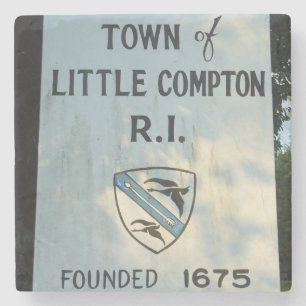 Little Compton, RI-teken - gefixeerd op 1675 Stenen Onderzetter