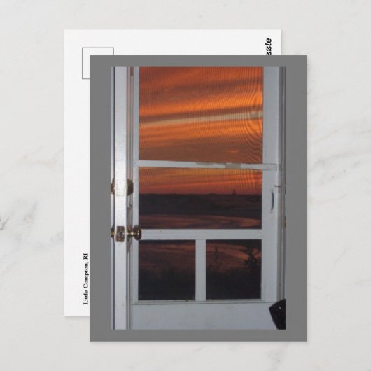 Little Comtpon, RI Sunset Briefkaart (Voorkant / Achterkant)