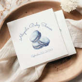 Little Cookie Blue French Macarons Boy Baby shower Servet