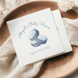 Little Cookie Blue French Macarons Boy Baby shower Servet