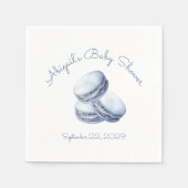 Little Cookie Blue French Macarons Boy Baby shower Servet (Voorkant)