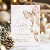 Little Cookie Bow Baby shower Invitation Kaart