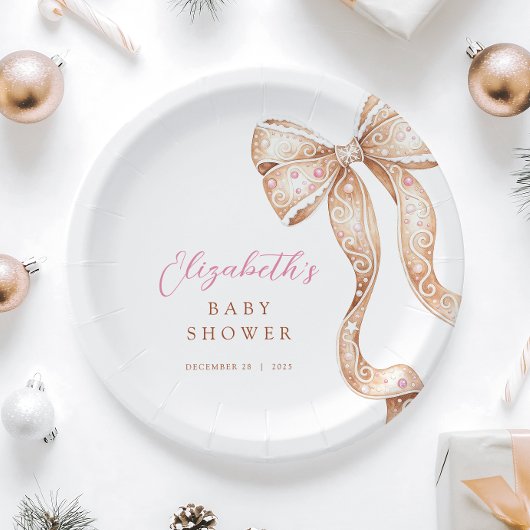 Little Cookie Bow Baby shower Papieren Bordje