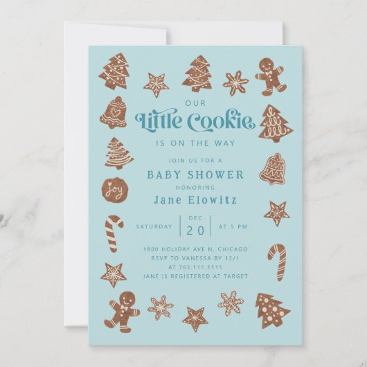 Little Cookie Boy Baby shower Kaart (Voorkant)