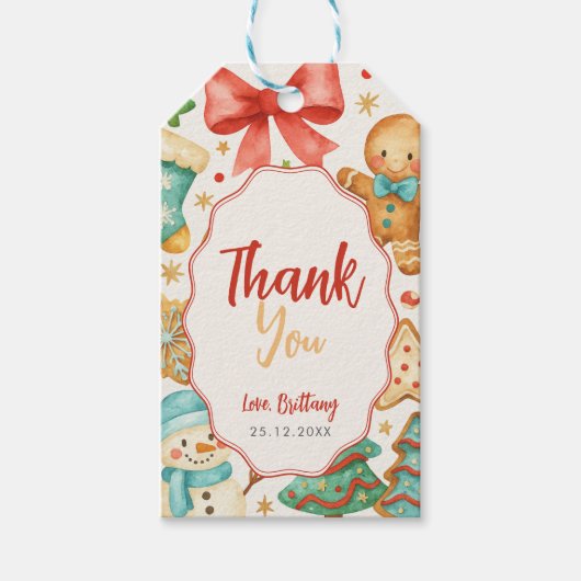 Little Cookie Christmas Baby shower Cadeaulabel (Voorkant)