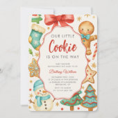 Little Cookie Christmas Baby shower Kaart (Voorkant)