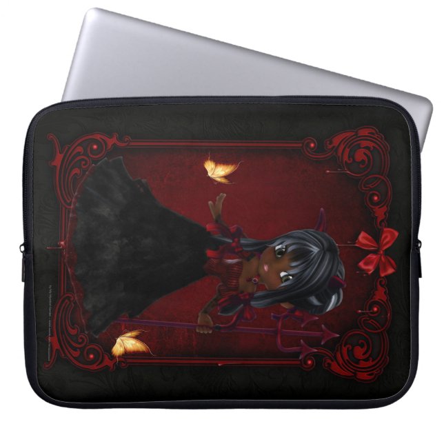 Little Cookie Devil Girl 4 Fantasy Laptop Slapje Sleeve (Voorkant)