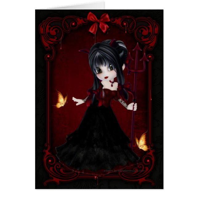Little Cookie Devil Girl Design 1-kaart (Voorkant)