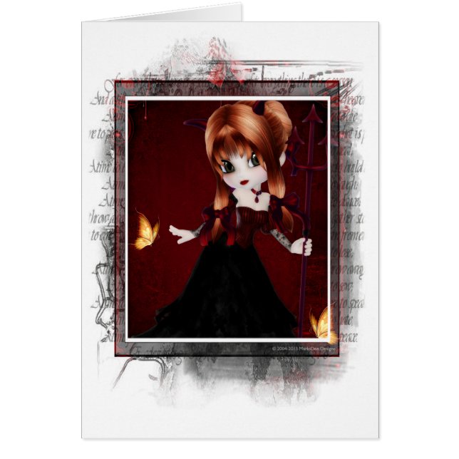 Little Cookie Devil Girl Design 3 Fantasy Kaart 2 (Voorkant)