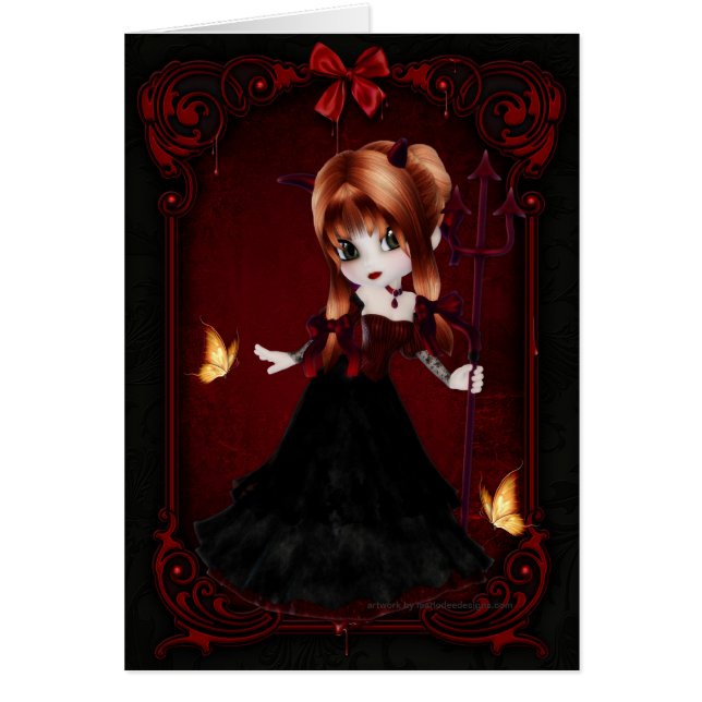 Little Cookie Devil Girl Design 3 Kaart (Voorkant)
