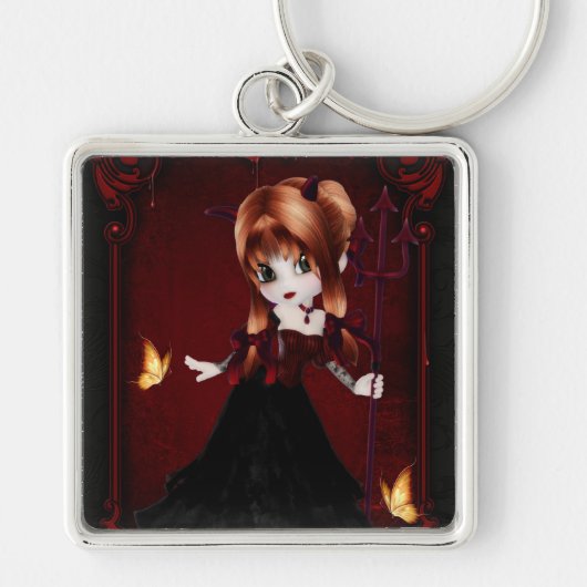 Little Cookie Devil Girl Design 3 Sleutelhanger (Voorkant)