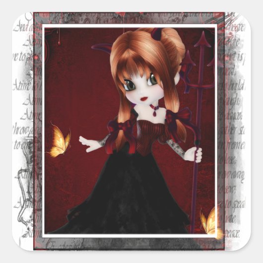 Little Cookie Devil Girl Design 3 Stickers (Voorkant)