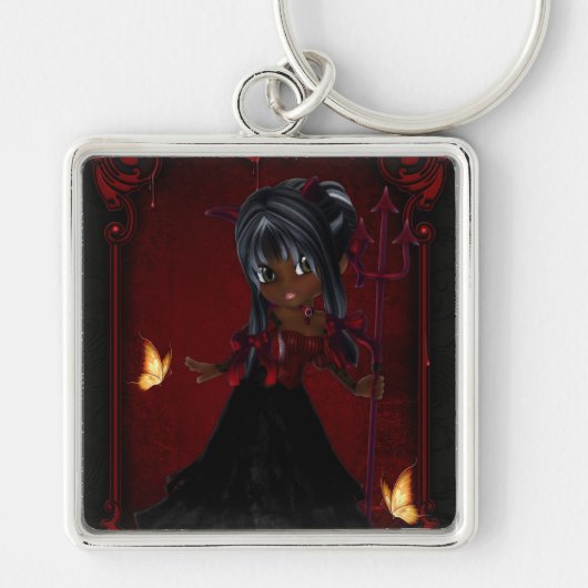 Little Cookie Devil Girl Design 4 Sleutelhanger (Voorkant)
