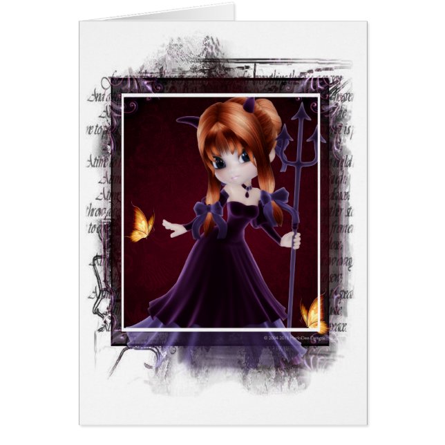 Little Cookie Devil Girl Design 5 Fantasy Kaart 2 (Voorkant)