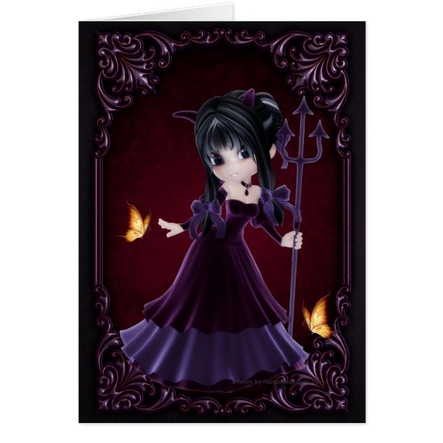 Little Cookie Devil Girl Design 6 Kaart (Voorkant)