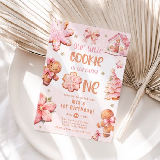 Little Cookie Kerstmis 1e verjaardag Kaart