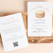 Little Cookie Macaron QR Code Neutraal Baby shower Kaart