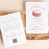 Little Cookie Macaron QR Code Roze Baby shower Kaart