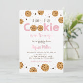 Little Cookie Pink Girl Baby shower Kaart (Staand voorkant)