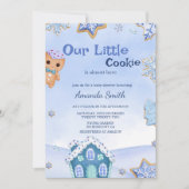 Little Cookie Winter Christmas Boy Baby shower Kaart (Voorkant)