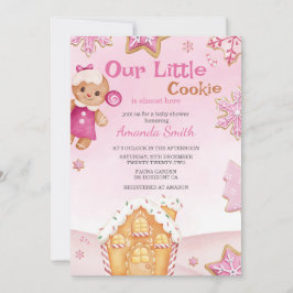 Little Cookie Winter Christmas Girl Baby shower Kaart