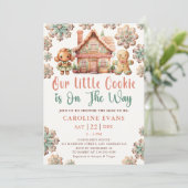 Little Cookie Winter Kerst Baby shower Kaart (Staand voorkant)