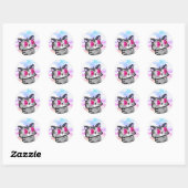 Little Cool Cat Ronde Sticker (Vel)