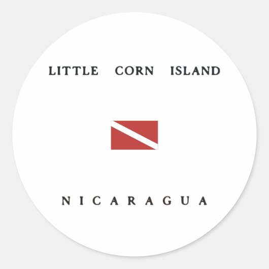 Little Corn Island Nicaragua Duikvlag Ronde Sticker (Voorkant)