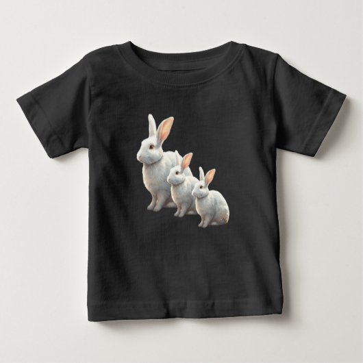 "Little Cotton Bunny Bliss: Baby Witte T-Shirt voo (Voorkant)