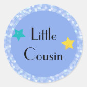 Little Cousin with Stars Classic Round Sticker (Voorkant)