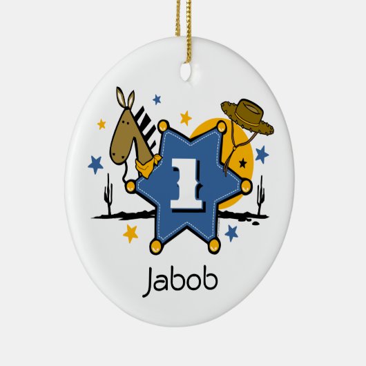 Little Cowboy 1st Birthday Keepomwille Ornament (Rechts)