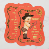 Little Cowboy 1st Birthday Party Kaart (Voorkant / Achterkant)