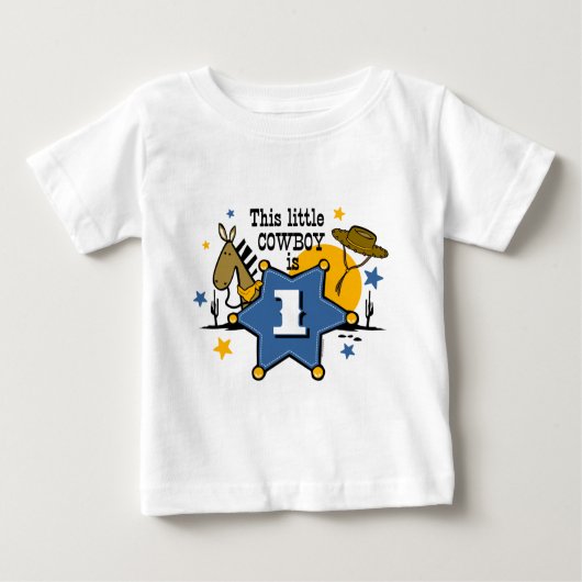 Little Cowboy 1st Birthday T-shirt (Voorkant)