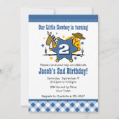 Little Cowboy 2e Birthday Party Invitation Kaart (Voorkant)