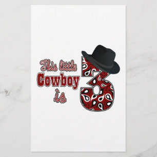 Little Cowboy 3rd Birthday Briefpapier