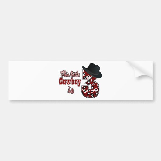 Little Cowboy 3rd Birthday Bumpersticker (Voorkant)