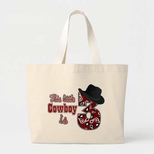 Little Cowboy 3rd Birthday Grote Tote Bag (Voorkant)