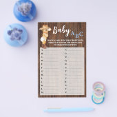 Little Cowboy Baby ABC Baby shower Game Card Flyer (Enkel)