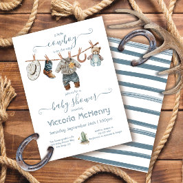 Little Cowboy Baby Clothesline Baby shower Kaart