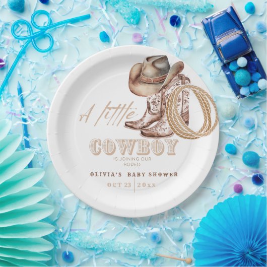 Little Cowboy Baby douche  Papieren Bordje (Feest)