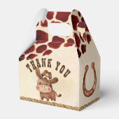 Little cowboy baby horse cow pattern rodeo party bedankdoosjes (Achterkant)