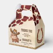 Little cowboy baby horse cow pattern rodeo party bedankdoosjes (Voorkant Zijde)