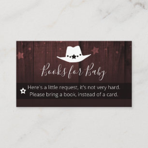 Little Cowboy Baby shower Books for Baby Request Visitekaartje