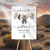Little Cowboy Baby shower Boy Clothesline Welkom Poster