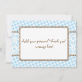 Little Cowboy Baby shower Dank je wel blauw en bru Bedankkaart (Achterkant)