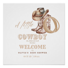 Little Cowboy Baby shower genderneutraal Perfect Poster