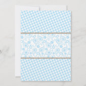 Little Cowboy Baby shower Invitation blue en brown Kaart (Achterkant)